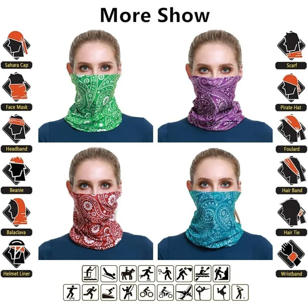 Headband Neck Gaiter Face Mask Bandana Multi-Functional Sports Headwear